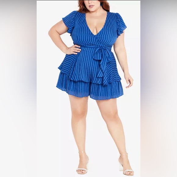 City Chic Dresses & Skirts - City Chic “first date” frilled romper NWT- SZ 20